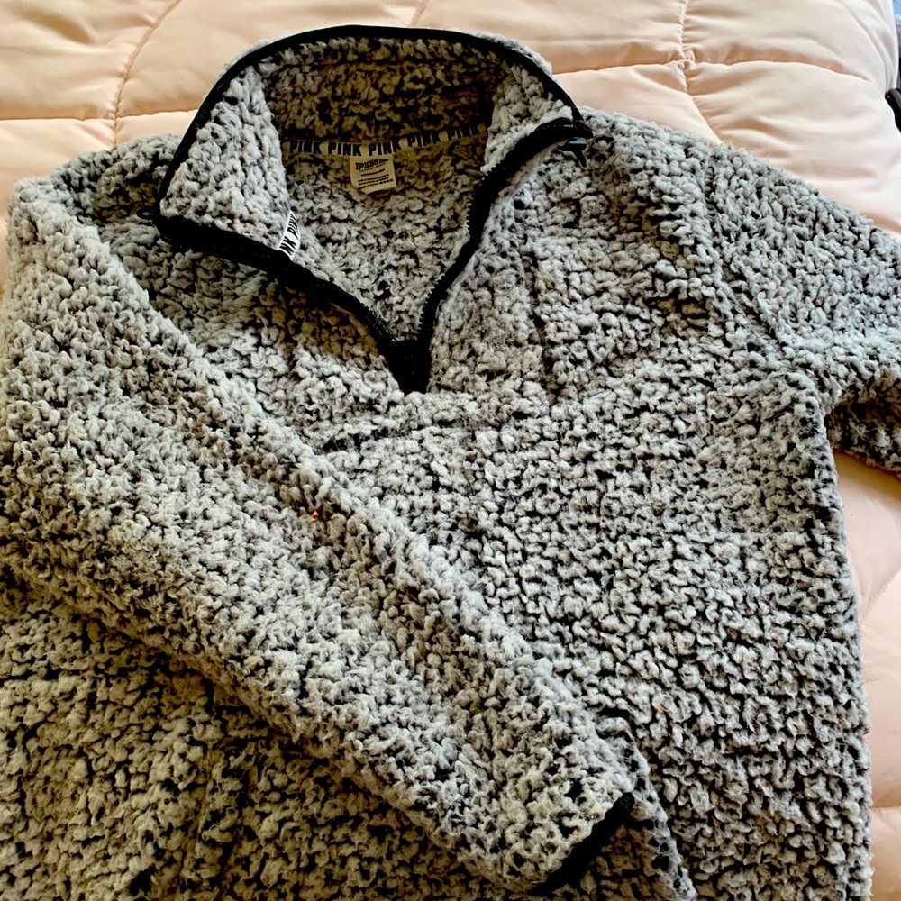 PINK Sherpa pullover sweater